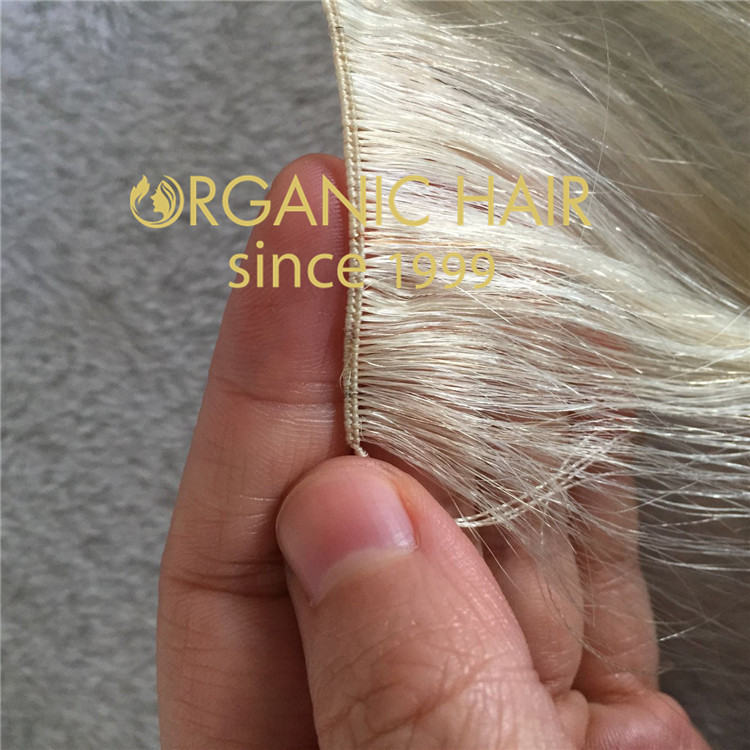 Human hair hand tied weft with full cuticle intact CC116